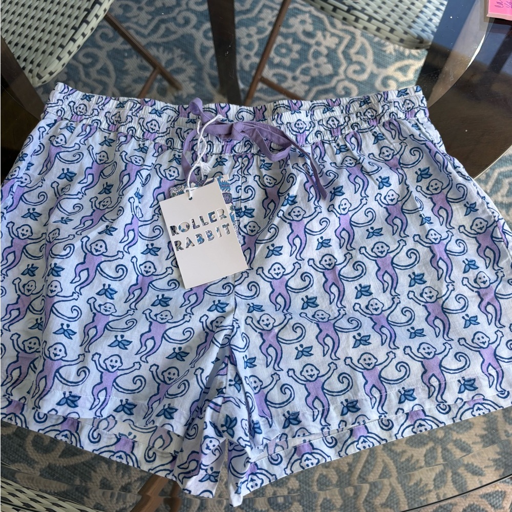 BNWT Roller Rabbit Monkey Lounge shorts XS